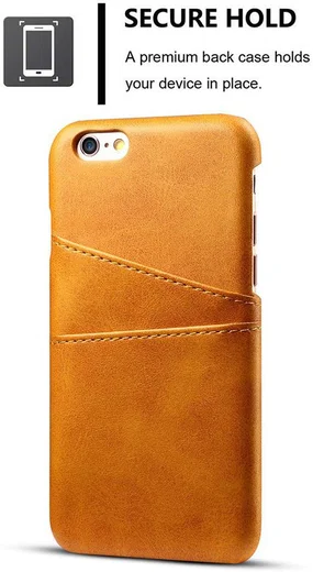 Apple iPhone 6(S) Plus Kunstleren Back Cover met Kaarthouder Bruin afbeelding 3