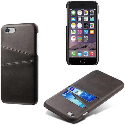Apple iPhone 6(S) Plus Kunstleren Back Cover met Kaarthouder Zwart afbeelding 7