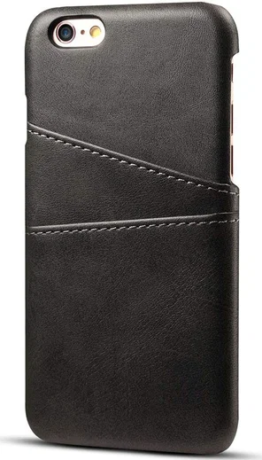 Apple iPhone 6(S) Plus Kunstleren Back Cover met Kaarthouder Zwart afbeelding 1