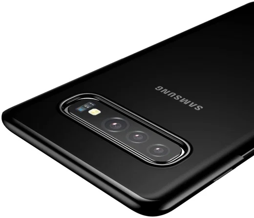 Baseus Shining Transparant TPU Hoesje Samsung Galaxy S10 Zwart afbeelding 4