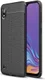 Samsung Galaxy A10 Hoesje Leren Textuur TPU Zwart afbeelding 1
