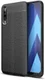 Samsung Galaxy A70 Hoesje TPU Met Leren Textuur Zwart afbeelding 1