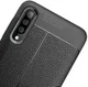 Samsung Galaxy A70 Hoesje met Leren Textuur TPU Hoesje Blauw afbeelding 3