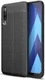 Samsung Galaxy A50 Hoesje TPU Leer Design Zwart afbeelding 1
