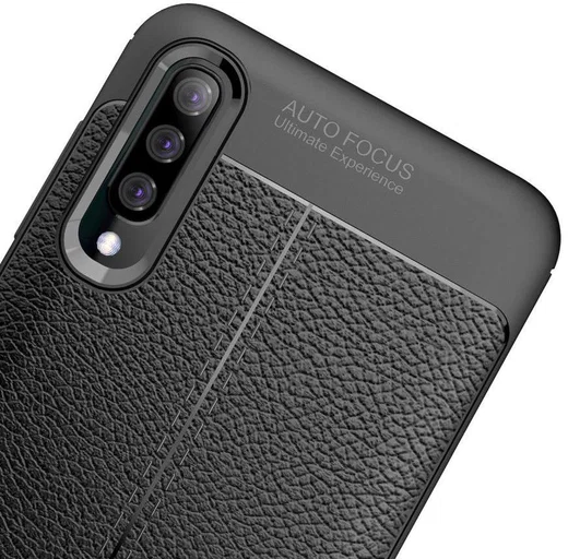 Samsung Galaxy A50 Hoesje TPU Leer Design Zwart afbeelding 12