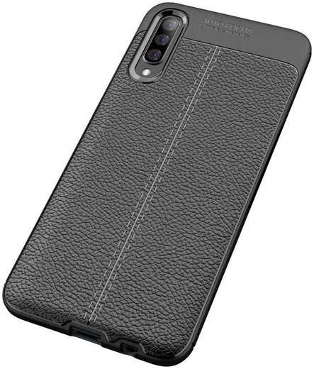 Samsung Galaxy A50 Hoesje TPU Leer Design Blauw afbeelding 9