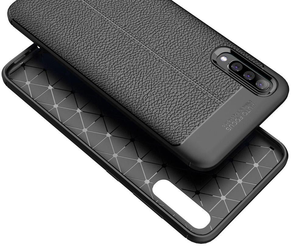 Samsung Galaxy A50 Hoesje TPU Leer Design Blauw afbeelding 10
