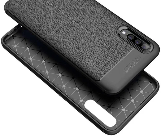Samsung Galaxy A50 Hoesje TPU Leer Design Blauw afbeelding 10