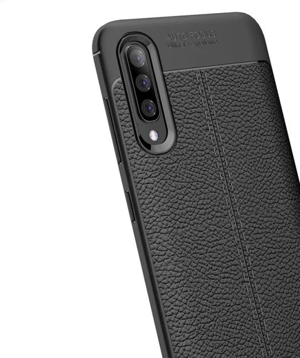 Samsung Galaxy A50 Hoesje TPU Leer Design Blauw afbeelding 11