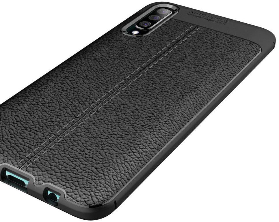 Samsung Galaxy A50 Hoesje TPU Leer Design Blauw afbeelding 12