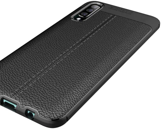 Samsung Galaxy A50 Hoesje TPU Leer Design Blauw afbeelding 12