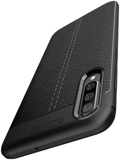Samsung Galaxy A50 Hoesje TPU Leer Design Blauw afbeelding 7