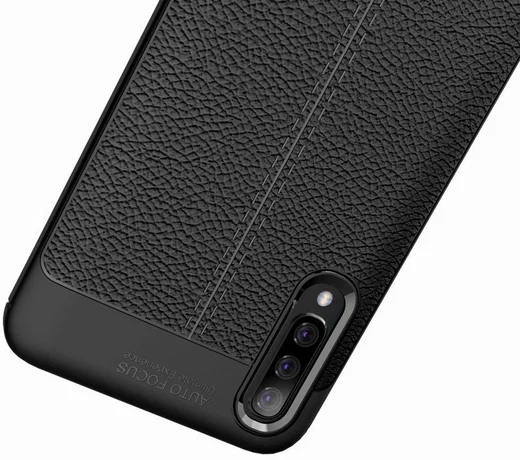 Samsung Galaxy A50 Hoesje TPU Leer Design Blauw afbeelding 8