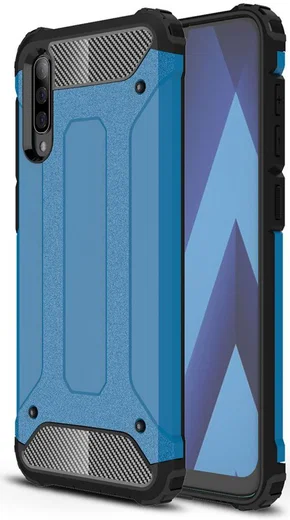 Samsung Galaxy A70 Hoesje Shock Proof Hybride Back Cover  Blauw afbeelding 1