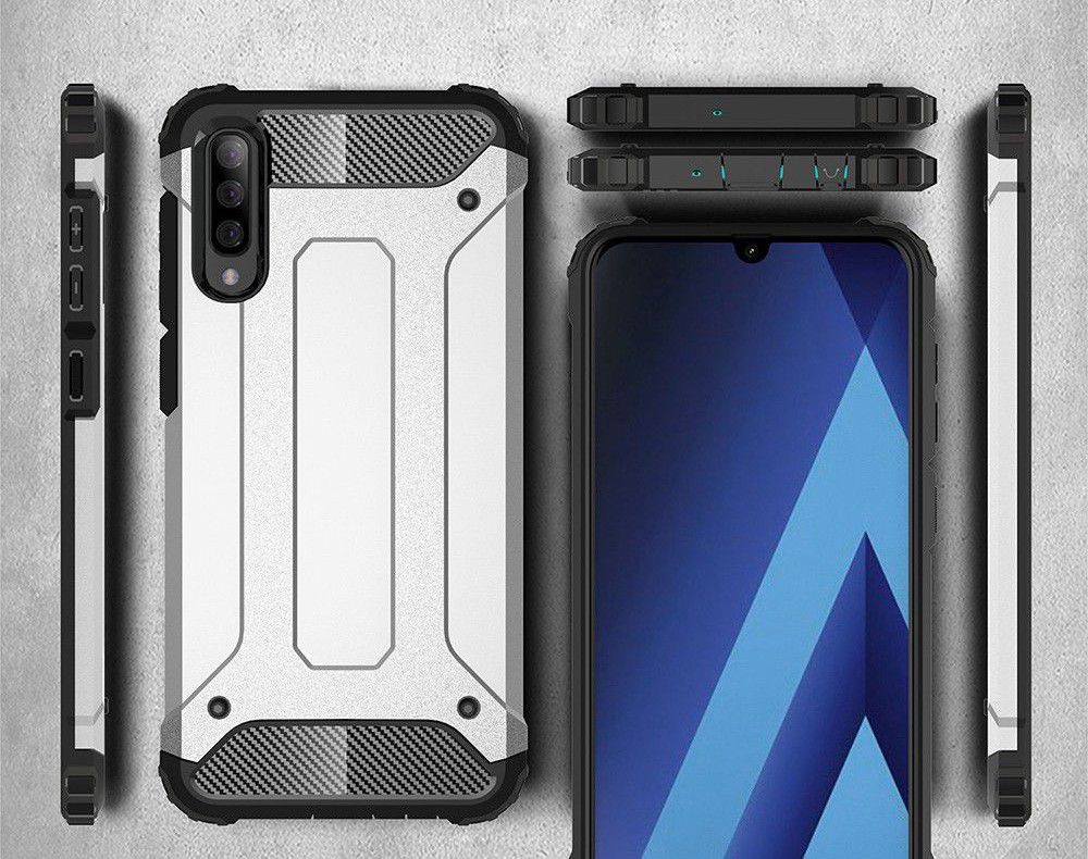 Samsung Galaxy A70 Hoesje Shock Proof Hybride Back Cover  Blauw afbeelding 9