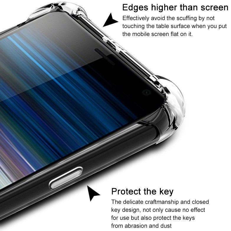 IMAK Sony Xperia 10 Plus Hoesje TPU met Screenprotector Metaal Zwart afbeelding 8