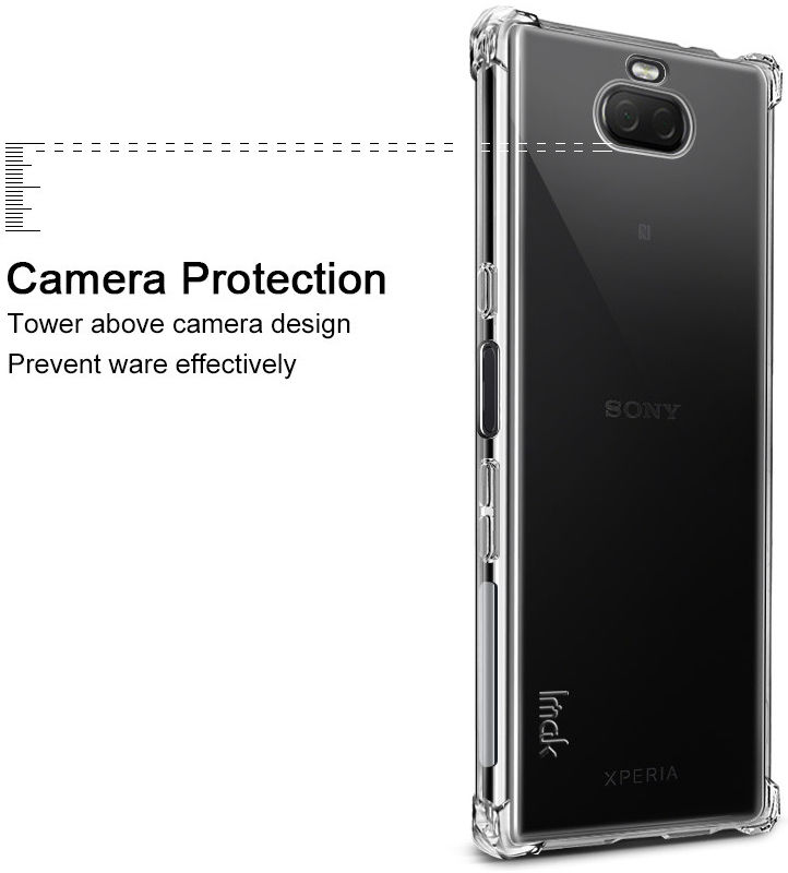 IMAK Sony Xperia 10 Plus Hoesje TPU met Screenprotector Metaal Zwart afbeelding 9