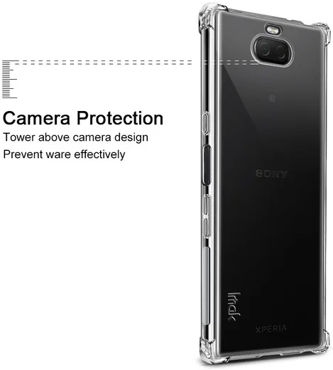 IMAK Sony Xperia 10 Plus Hoesje TPU met Screenprotector Metaal Zwart afbeelding 9