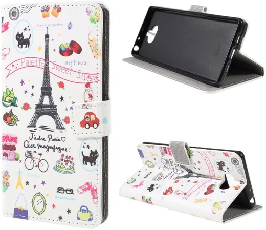 Sony Xperia 10 Portemonnee Hoesje Print Eiffel Tower afbeelding 2