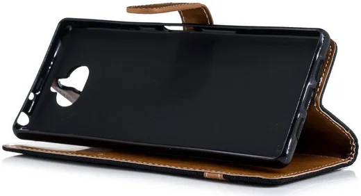 Sony Xperia 10 Jeans Portemonnee Hoesje Zwart afbeelding 6