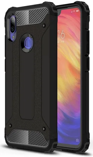 Xiaomi Redmi Note 7 Hybride Hoesje Zwart afbeelding 1