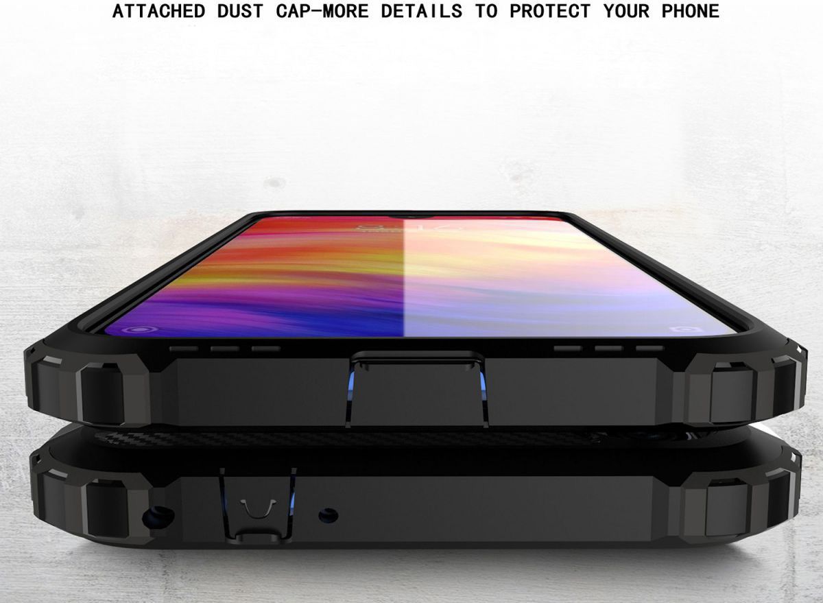 Xiaomi Redmi Note 7 Hybride Hoesje Zwart afbeelding 7