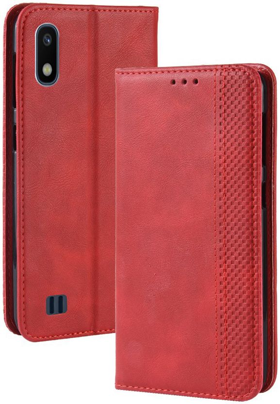 Samsung Galaxy A10 Portemonnee Vintage Hoesje Rood afbeelding 3