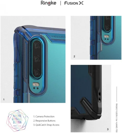 Ringke Fusion X Huawei P30 Hoesje Blauw afbeelding 10