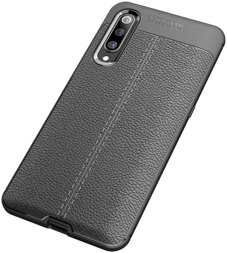 Xiaomi Mi 9 Hoesje met Leren Textuur Zwart afbeelding 3