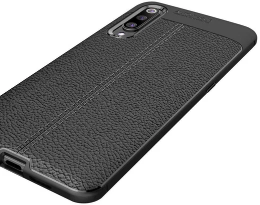 Xiaomi Mi 9 Hoesje met Leren Textuur Zwart afbeelding 6