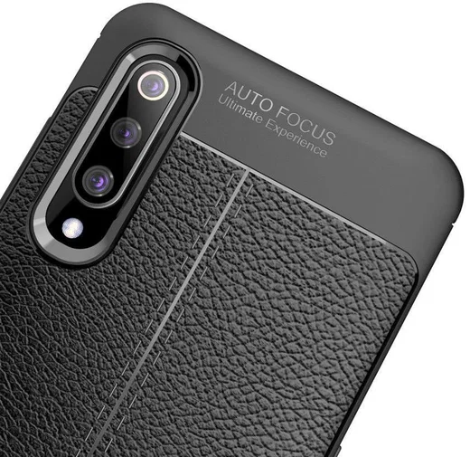 Xiaomi Mi 9 Hoesje met Leren Textuur Zwart afbeelding 7