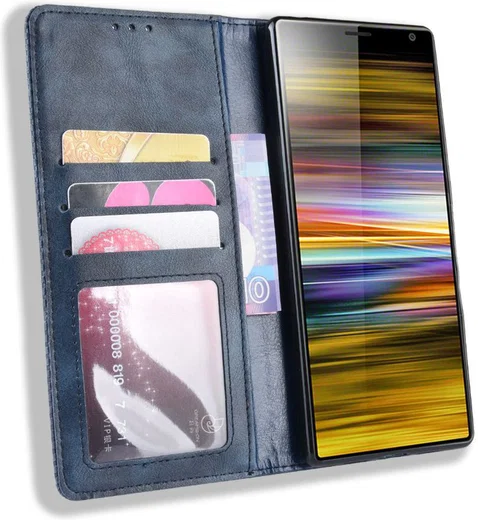 Sony Xperia 10 Vintage Portemonnee Hoesje Blauw afbeelding 1