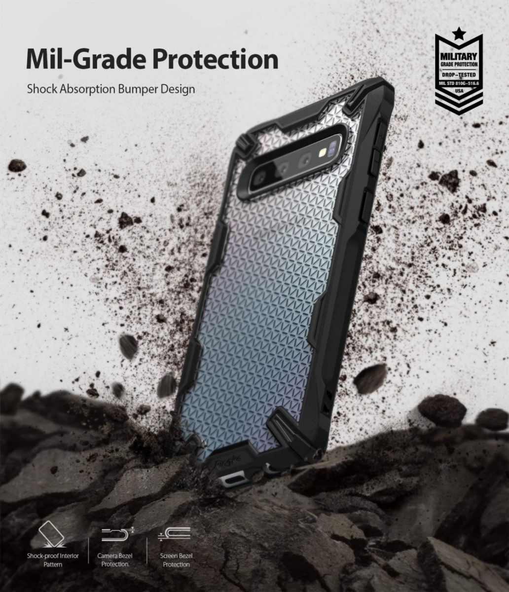 Ringke Fusion X Samsung Galaxy S10 Hoesje Hexagon Zwart afbeelding 2