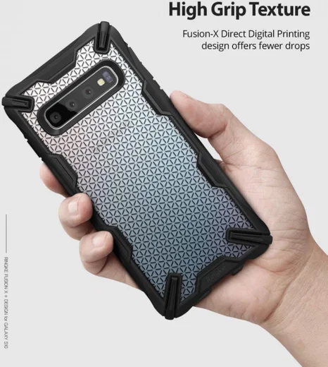 Ringke Fusion X Samsung Galaxy S10 Hoesje Hexagon Zwart afbeelding 5
