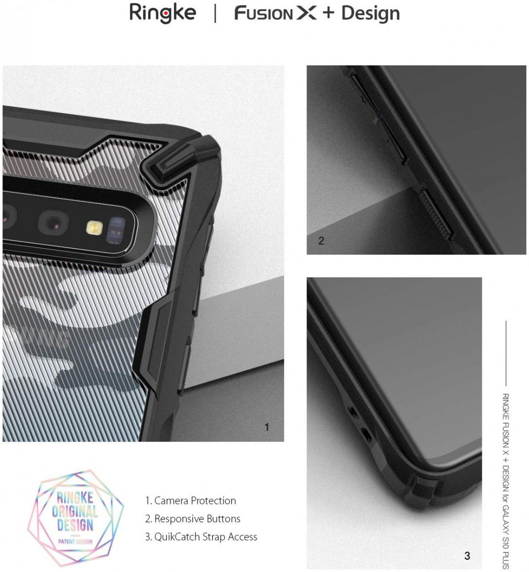 Ringke Fusion X Samsung Galaxy S10 Hoesje Hexagon Zwart afbeelding 9