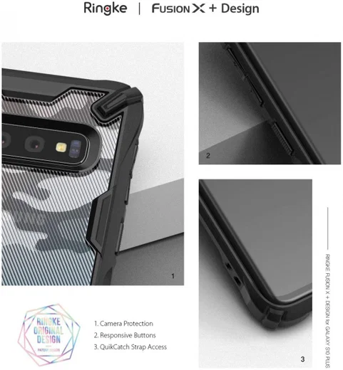Ringke Fusion X Samsung Galaxy S10 Hoesje Hexagon Zwart afbeelding 9