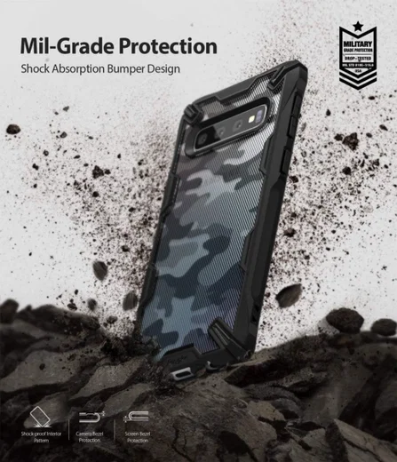 Ringke Fusion X Samsung Galaxy S10 Plus Hoesje Camo Zwart afbeelding 2