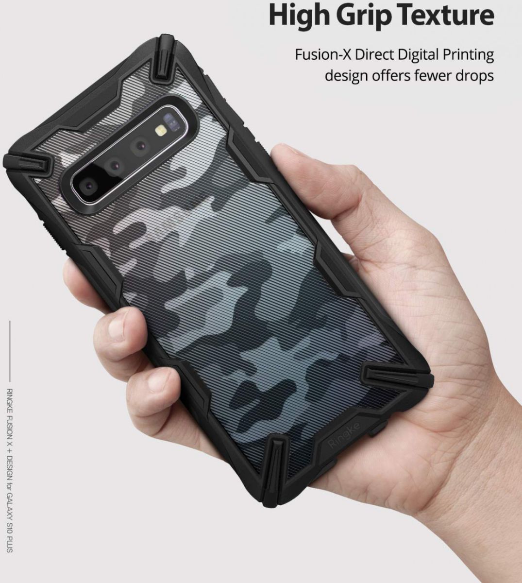 Ringke Fusion X Samsung Galaxy S10 Plus Hoesje Camo Zwart afbeelding 4