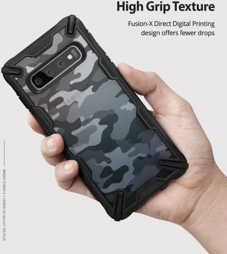 Ringke Fusion X Samsung Galaxy S10 Plus Hoesje Camo Zwart afbeelding 4