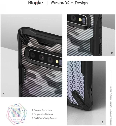 Ringke Fusion X Samsung Galaxy S10 Plus Hoesje Camo Zwart afbeelding 8