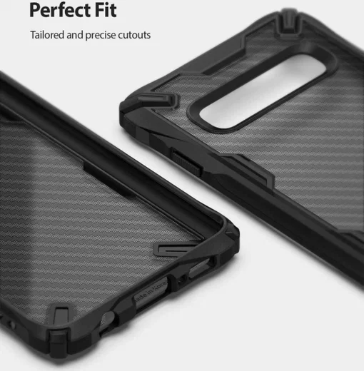 Ringke Fusion X Samsung Galaxy S10 Plus Hoesje Carbon Fiber afbeelding 4
