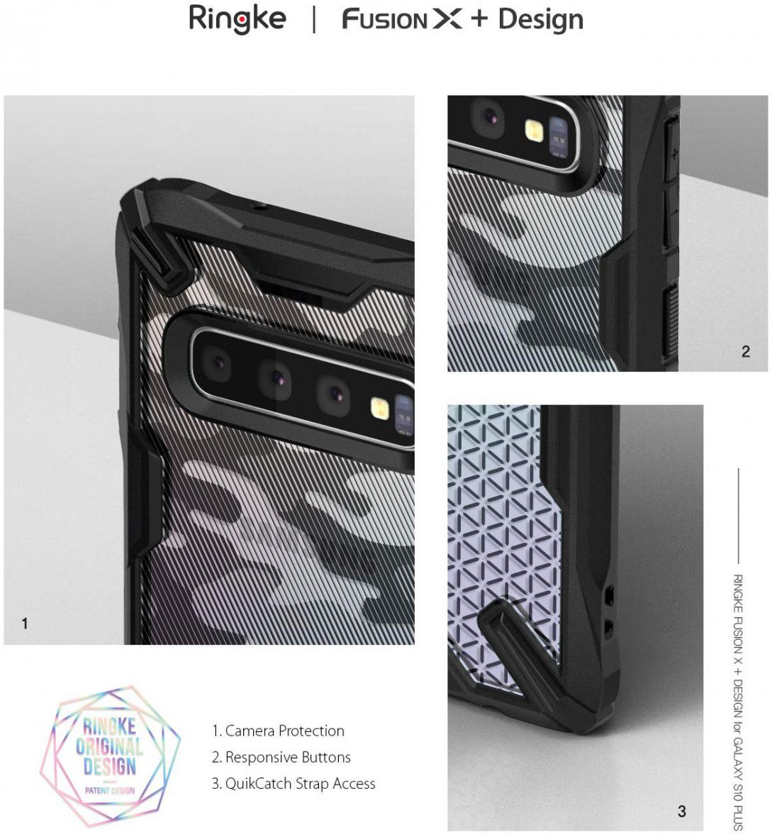 Ringke Fusion X Samsung Galaxy S10 Plus Hoesje Carbon Fiber afbeelding 9