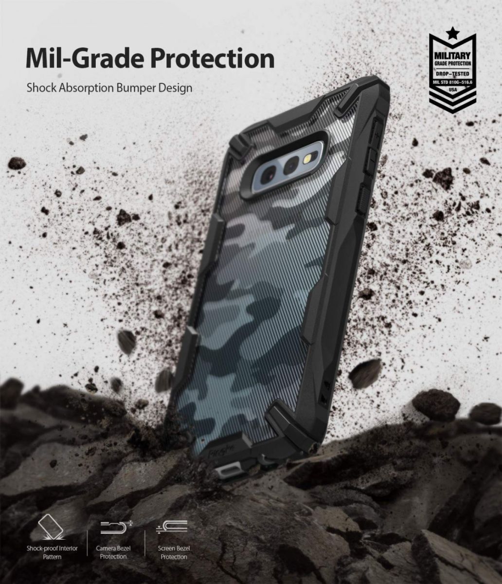 Ringke Fusion X Samsung Galaxy S10E Hoesje Camo Blauw afbeelding 2