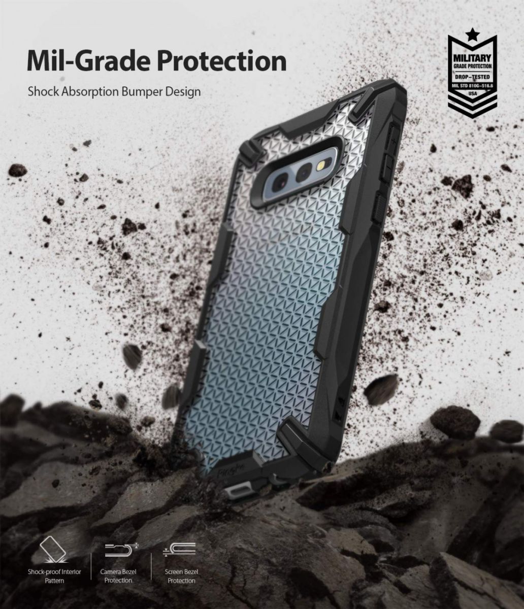 Ringke Fusion X Samsung Galaxy S10E Hoesje Hexagon Zwart afbeelding 2