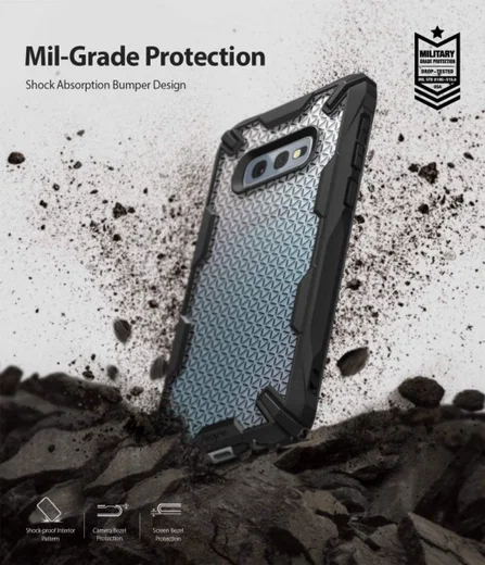 Ringke Fusion X Samsung Galaxy S10E Hoesje Hexagon Zwart afbeelding 2