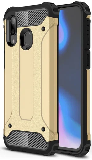 Samsung Galaxy A40 Hoesje Shock Proof Hybride Back Cover Goud afbeelding 1