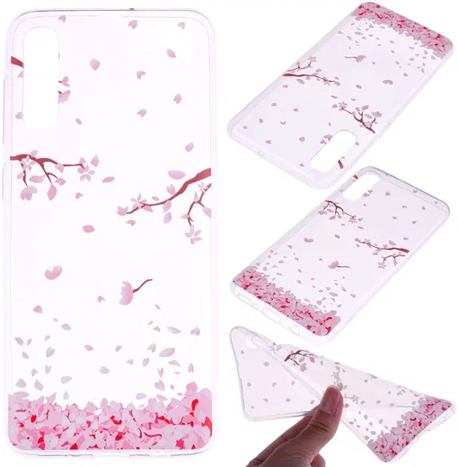 Samsung Galaxy A50 Hoesje TPU met Print Falling Petals afbeelding 5