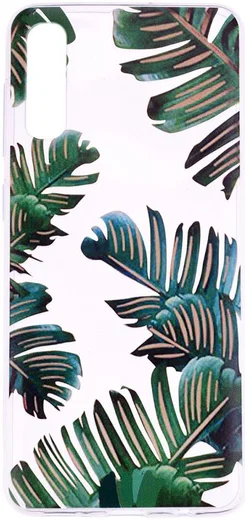 Samsung Galaxy A50 Hoesje TPU met Print Leaves afbeelding 1