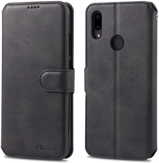 AZNS Xiaomi Redmi Note 7 Leren Stand Portemonnee Hoesje Zwart afbeelding 6