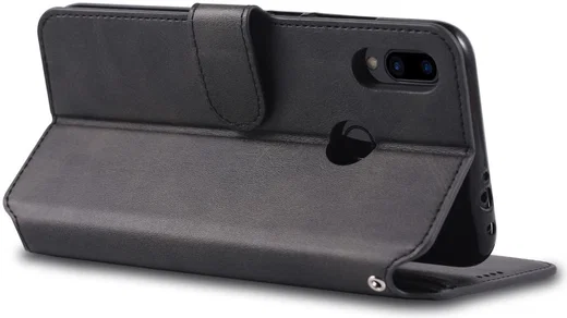 AZNS Xiaomi Redmi Note 7 Leren Stand Portemonnee Hoesje Zwart afbeelding 7